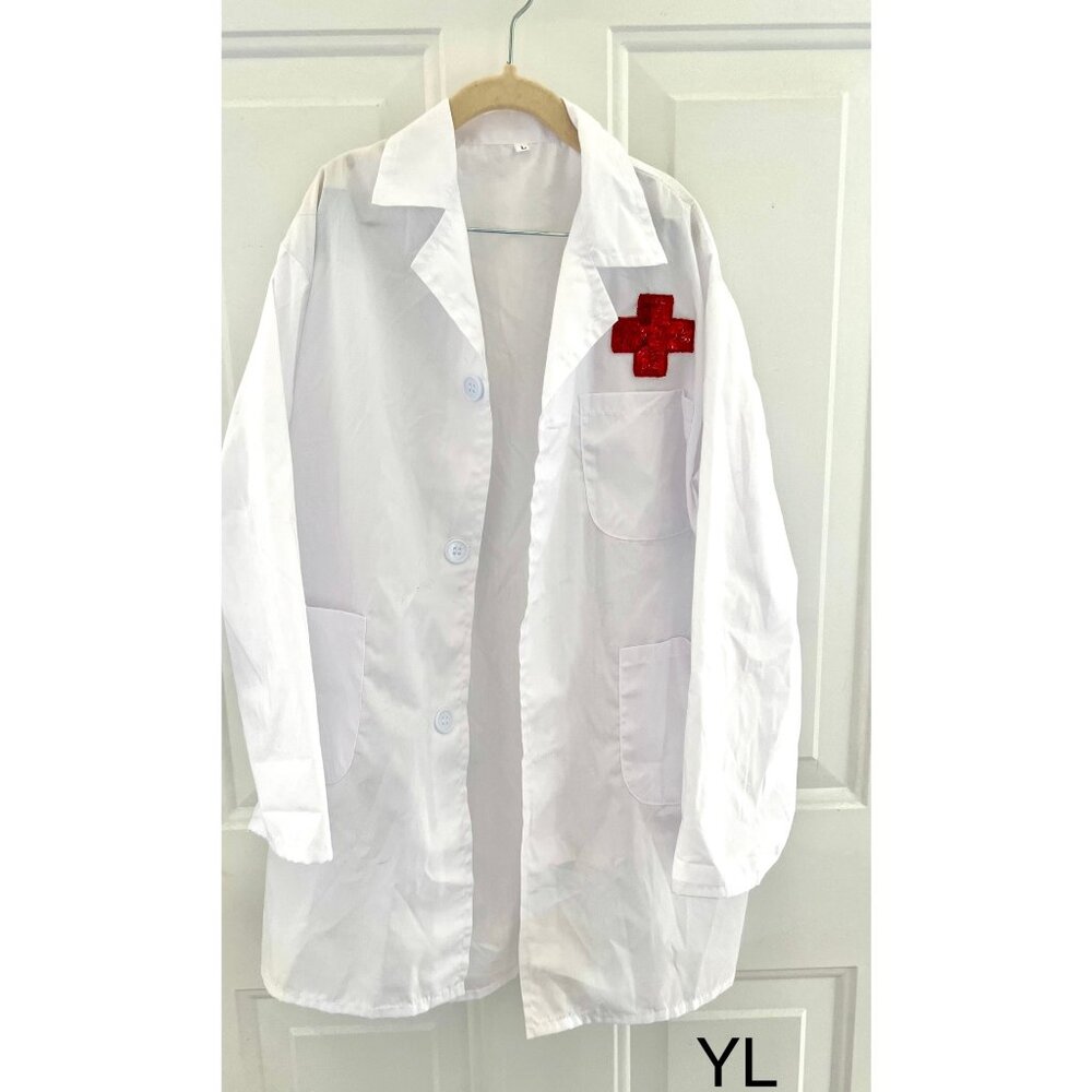 YL White Medical Lab Coat Costume Dress Up